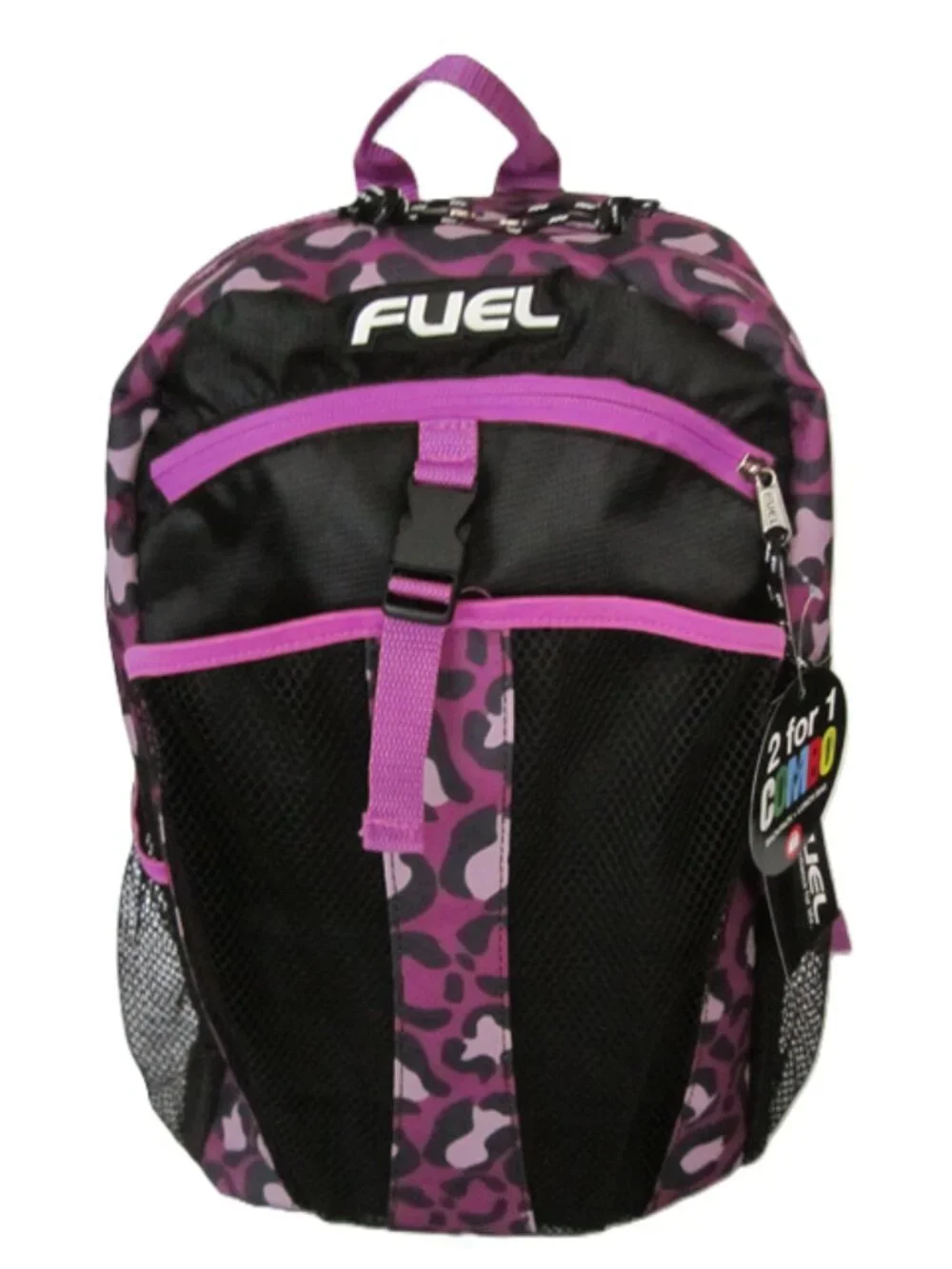 Purple Leopard Print Backpack Lunch Bag Water Bottle & School Supplies NEW